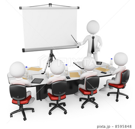 3D white people. Business workshop 8595848