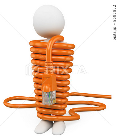 3D white people. Network technician in trouble 8595852