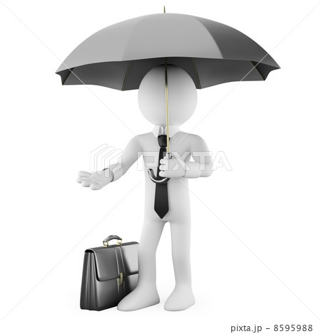 Businessman with an umbrella and a briefcase 8595988
