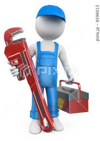 3D white people. Plumber 8596013