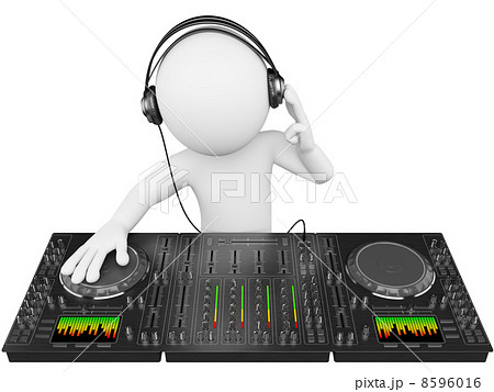 3D white people. DJ with a mixer 8596016