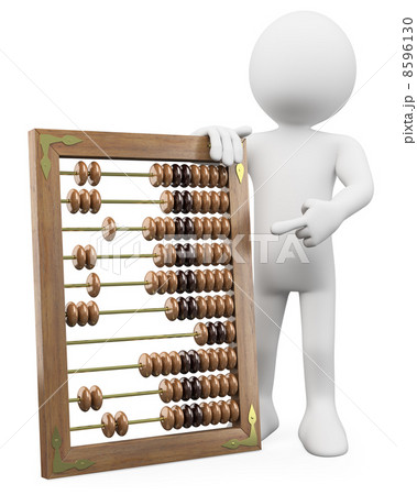 3D man with a huge abacus 8596130