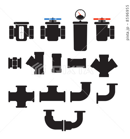 Water supply system elements vector collection. Isolated on whit Water supply system elements vector collection. Isolated on whit 8596955