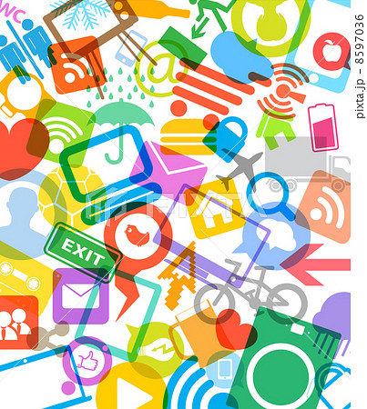 Abstract background of color modern media icons Abstract background of color modern media icons 8597036