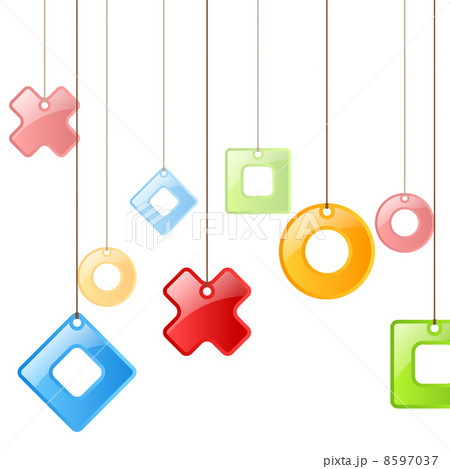 Color figures on rope. Background 8597037