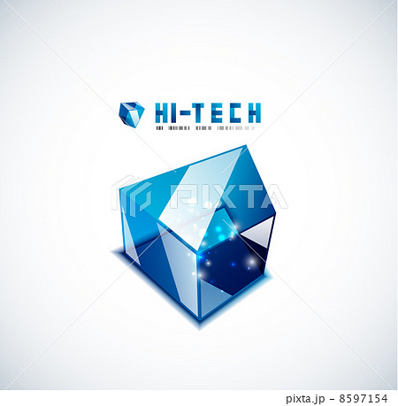 Modern 3d vector glass cube design template 8597154