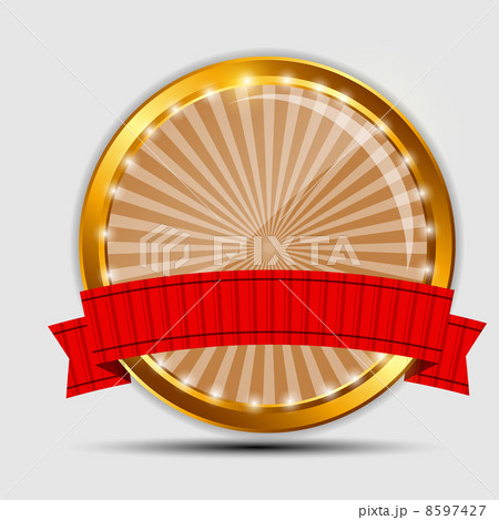 Vector gold sign, label template 8597427