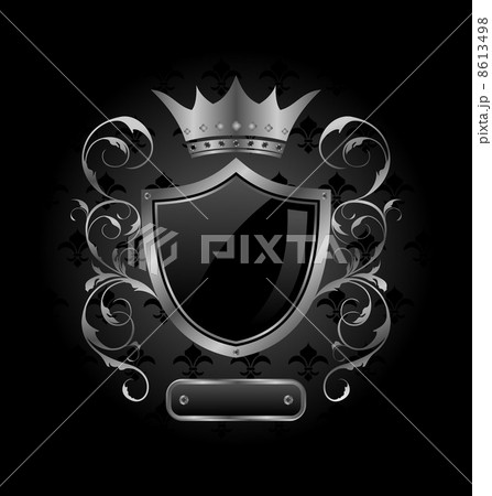 Ornate heraldic shield with crown Ornate heraldic shield with crown 8613498