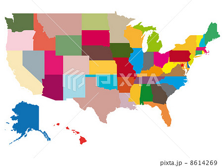 アメリカの地図のイラスト素材