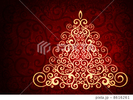 Red christmas vector floral illustration. 8616261