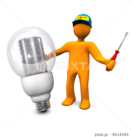 Electrician With LED Bulb 8618384