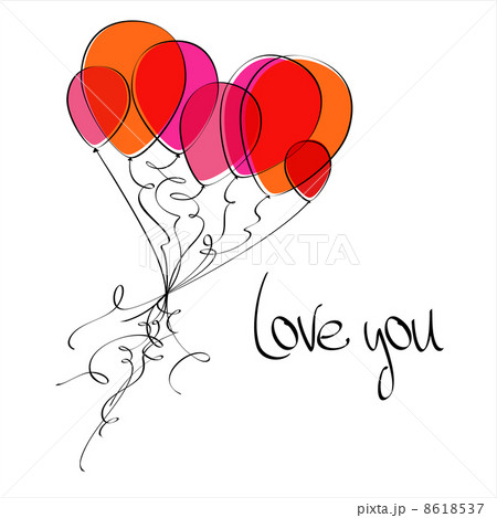 Flying balloons heart 8618537