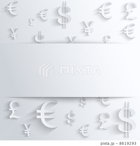 Business background with various money symbol Business background with various money symbol 8619293