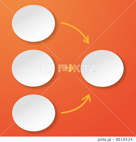 Empty Flowchart Oval Circles Orange Background Empty Flowchart Oval Circles Orange Background 8619524