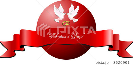 Valentine`s day banner on isolated background. Vector illustrati Valentine`s day banner on isolated background. Vector illustrati 8620901