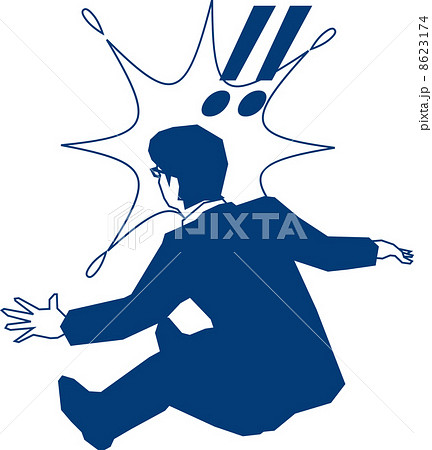 腰を抜かして驚くビジネスマン 腰を抜かして驚くビジネスマン 8623174