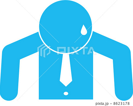 謝罪するサラリーマンのピクトグラムのイラスト素材