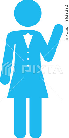 案内をする女性のピクトグラムのイラスト素材