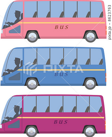 観光バス横バリエーションのイラスト素材 8623763 Pixta