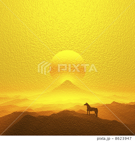 富士山と馬 8623947