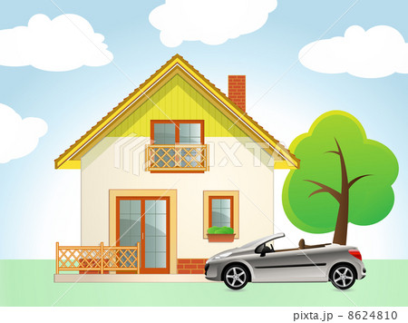 House with Car and Tree 8624810