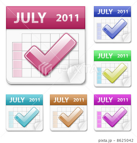 Vector calendar icon for web. Business plan is executed successfully. Job done. Checked. 8625042