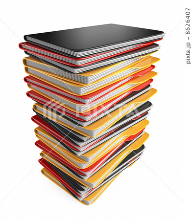 Pile of folders and files. 3D Icon isolated on white Pile of folders and files. 3D Icon isolated on white 8626407