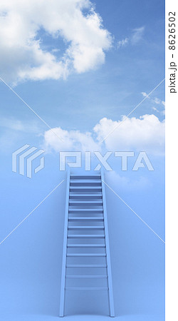 Ladder to sky. Success. 3d illustration on blue background 8626502