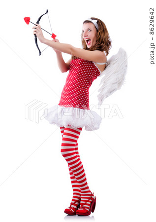 Woman with bow in valentine concept Woman with bow in valentine concept 8629642
