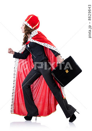 Queen businesswoman isolated on the white 8629643