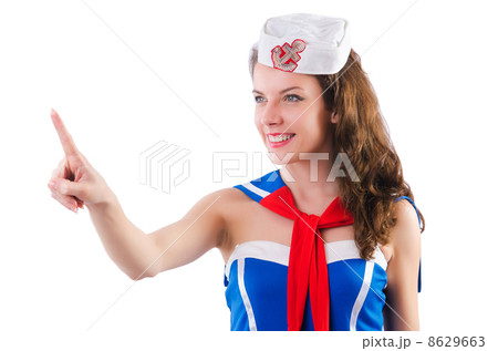 Young woman sailor in marine concept Young woman sailor in marine concept 8629663