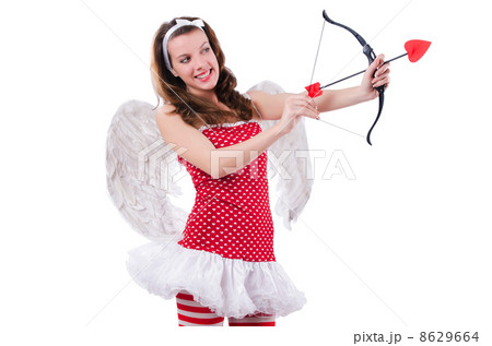 Woman with bow in valentine concept Woman with bow in valentine concept 8629664