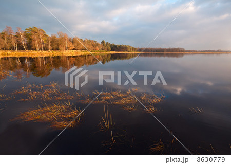 calm lake before sunset 8630779