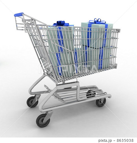 shopping cart full of gifts 8635038