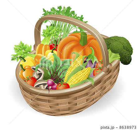 Basket fresh vegetables 8638973