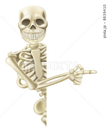 Pointing Cartoon Halloween Skeleton 8639410