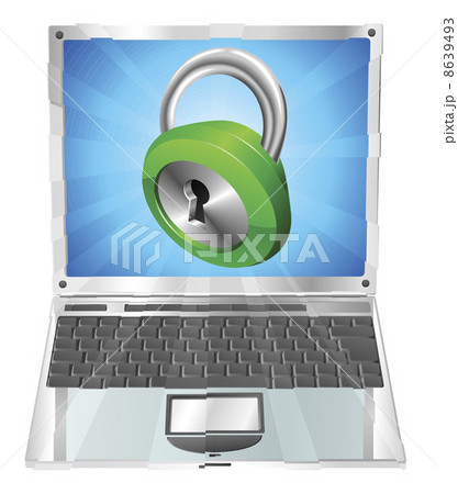 Lock icon laptop conceptのイラスト素材 [8639493] - PIXTA
