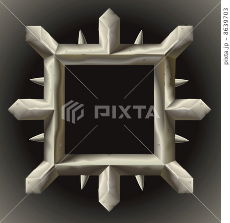 Rusty spiky metal frame border 8639703