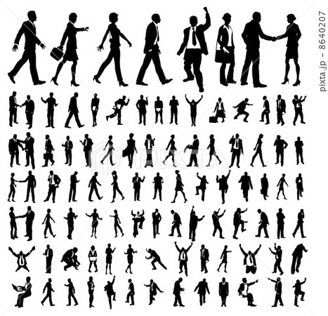 Very many high quality business people silhouettes 8640207