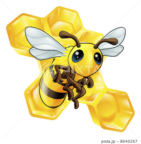 Cartoon bee with honeycomb 8640267