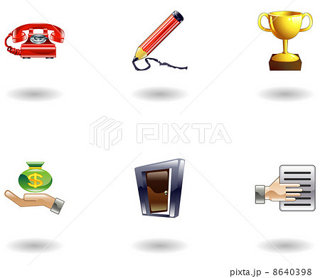 Glossy Business and Office Icon Set Glossy Business and Office Icon Set 8640398