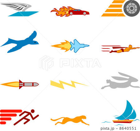 Conceptual icon set speedy and efficient Conceptual icon set speedy and efficient 8640551