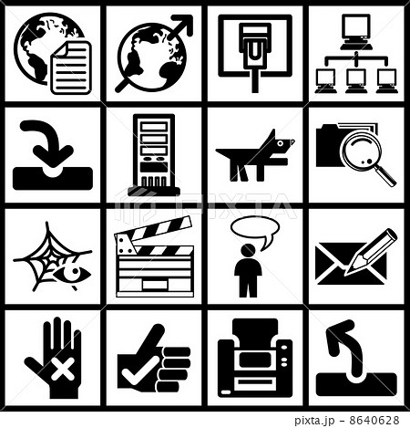 Internet web icon series set 8640628