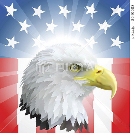 Patriotic American Eagle and Flag 8640688