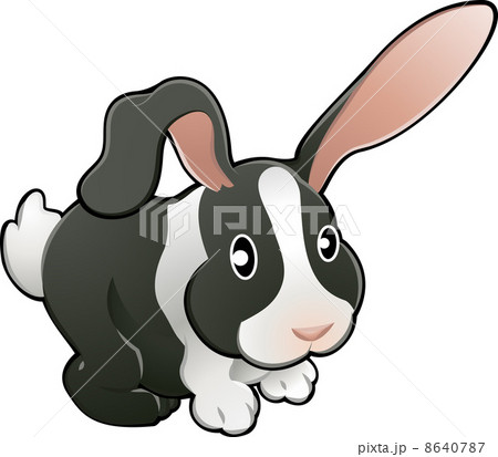 Cute lovable rabbit vector illustrationのイラスト素材 [8640787] - PIXTA