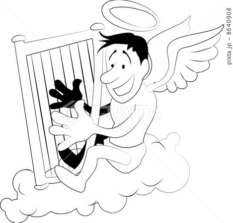 angel with harp illustration angel with harp illustration 8640908