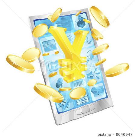Yen money phone concept Yen money phone concept 8640947
