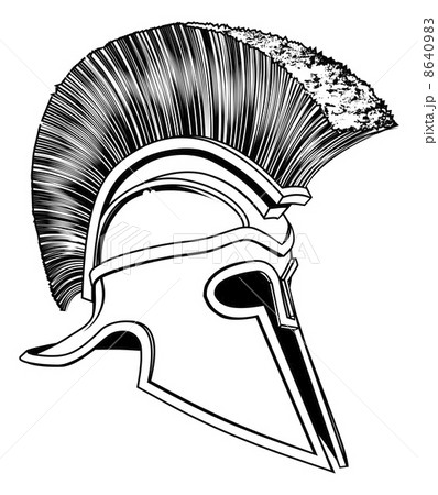 Black and White Trojan Helmet 8640983