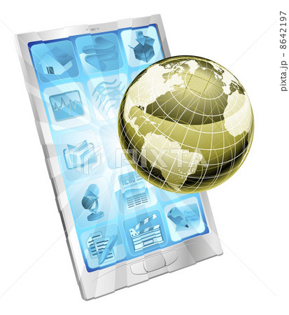 Mobile Phone Globe Concept Mobile Phone Globe Concept 8642197