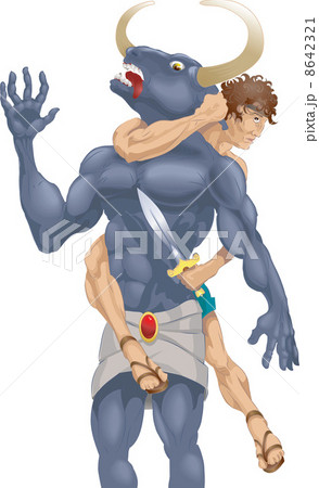 theseus and the minotaur illustration 8642321